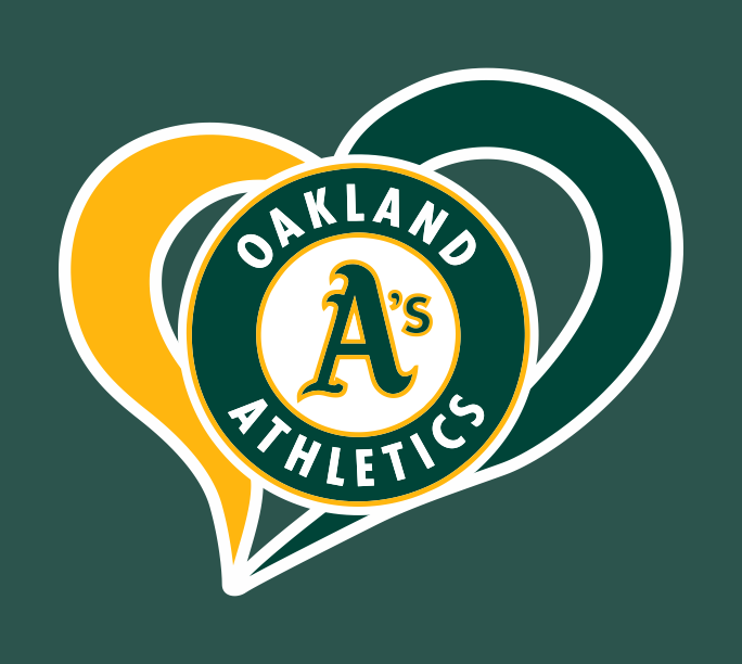 Oakland Athletics Heart Logo vinyl decal